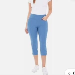 S.C. & Co. Stretch Tummy Control Capri Blue NEW